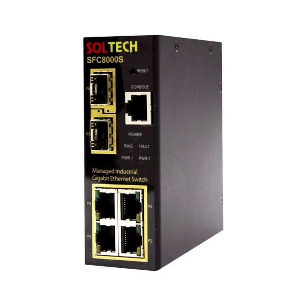 솔텍 SFC8000S 산업용 관리형 L2 스위치(1Gbps TP 4포트 + 2.5G SFP 2슬롯) (전원공급장치 포함)