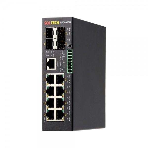 솔텍 SFC8000G 산업용 관리형 L2 스위치 (1Gbps TP 8포트/1G SFP 2슬롯/2.5G SFP 2슬롯) (전원공급장치 포함)