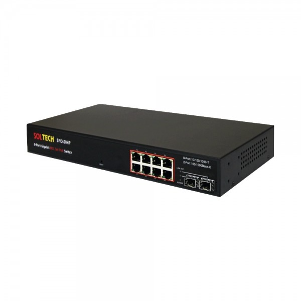 솔텍 SFC400HP 1G L2 관리형 스위칭허브 (1Gbps PoE 8포트/1G SFP 2슬롯)
